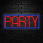 Party Neon Sign for Retail Displays | LED Flex Neon | 24"W x 10"H x 1"D