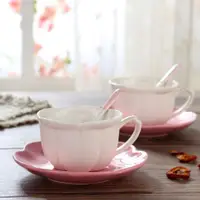在飛比找ETMall東森購物網優惠-日式漸變餐具陶瓷咖啡杯平盤櫻花