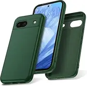 [Watana] Google Pixel 8A Case, Soft Touch Silicone Mobile Phone Case, Shockproof, Dustproof, Non-Slip Full Body Armour with Microfibre Lining for Pixel 8A, Green