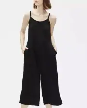 NWT Eileen Fisher Organic Cotton Lofty Gauze Cami Jumpsuit Size Small Black 3XL