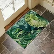VANZEV Tropical Green Leaves Indoor Door Mat for Entryway, 17x29.5 Inch, Sage Green Floor Doormat for Home Decor, Non-Slip Rug Mat for Living Room, Kitchen, Bedroom, Gifts for Botanical Lovers