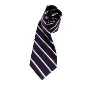 NWT Brooks Brothers Makers Black with Red White Pinstripes 100% Silk Neck Tie
