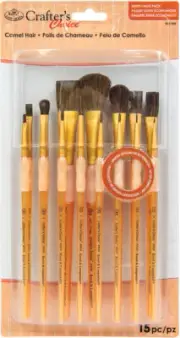 Crafter's Choice Natural Hair Brush Value Pack 15/Pkg-