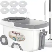 Mop and Bucket with Wringer Set,Spin Mop and Bucket System, Mops for Floor Cl...