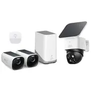 Eufy Security Premium Home Kit Include EufyCam 3 (S330) 2-Pack with Homebase3 / 1x 4K Wireless Security Camera with Integrated Solar Panel / 1x Eufy Motion Sensor [EUFYBNDL004]