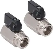 2 Pack Brass Mini Ball Valve, G1/2 Thread 90° Swivel Shut Off Valve, High Air Tightness Small Sandblasted Brass Ball Valve Shut Off Switch, Pipe Fitting Tool