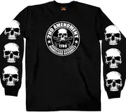 Hot Leathers Mens Motorcycle GMD2158 Men s 2nd Amendment Long Sleeve T Shirt, Black, Large US