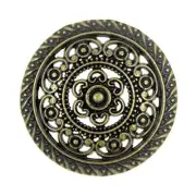 8 Pieces Metal Lacework Filigree Metal Shank Buttons. 30mm () Antique Brass