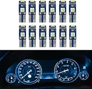 PACLVIO 12PCS T5 LED Bulbs, Auto Interior Lights, Hight Bright 3SMD 3030 Chips Bulb, 74 73 37 2721 LED Bulb 12 Volt for Car Gauge Cluster Dashboard Light Lamp Instrument Panel Indicator (Ice blue)