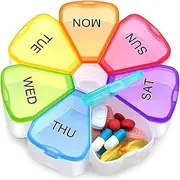 Weekly Pill Box Organiser, 1 Pack Portable Pill Box, 7 Day Pill Cases, Large Compartments
