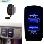 For Power Supply Blue LED 12/24V 3.1A Car Dual USB Phone Charger Port Socket Set