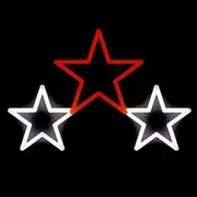 3 Flashing Stars 70cm Rope Light Motif