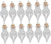 32pcs Mini Glass Bottles with Cork Teardrop Shaped Craft Jars for DIY Projects Vials for Art Wishes and Decorative Use