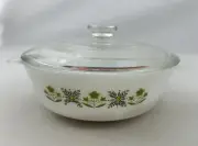 Vintage 1 Qt Meadow Green #436 Anchor Hocking Fire King Casserole Dish w Lid