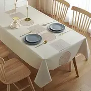 MOTYYA Checkered Vinyl Rectangle Tablecloth, Waterproof Oil Proof Spill Proof PVC Table Cloth, Wipe Clean Table Cover for Dining Table, Buffet Parties and Camping, 140 * 220cm(55" x 86")