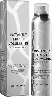 Krmoau Dry Shampoo Powder, 150 ml Volume Dry Shampoo Spray, Instant Fresh, Volumising Dry Shampoo for Dark Hair, Refreshing and Non-Greasy