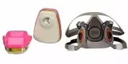 3M 6100 Half Face PPE RESPIRATOR MASK & 2- 60926 Multi Gas Vapor Cartridge SMALL