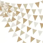 24Ft Burlap Banner Triangle Pennant Flag Linen Bunting Garland