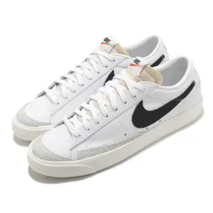 【NIKE 耐吉】休閒鞋 Blazer Low 77 運動 男鞋 經典款 舒適 復古 簡約 球鞋 穿搭 白 黑(DA6364-101)