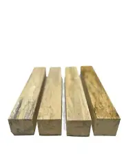 4 Pack, Tamarind Turning Blank Pool Cue Square Wood Block 1.5 x 1.5 x 12"