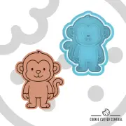 Cute Monkey Cookie Cutter and Embosser - 7.8cm x 6.4cm