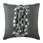 Decorative Cushion Case Grey 16"x16", Room Decor Silk Abstract Modern - Jewels