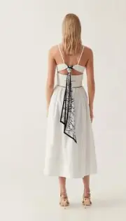 Aje Danica Tie Back Midi dress BNWT size Large Ivory-white RRP $425 Never Worn