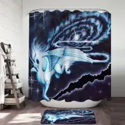 Space Galaxy Dragon Soaring through the Cosmos Shower Curtain