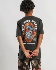 [The Mad Hueys] The Mad Hueys Boys' Shark Jaws T-Shirt in Vintage Black Size 14 14 Vintage Black