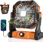 Portable Camping Fan,20000Mah Rechargeable Battery Powered Fan with LED Lantern,