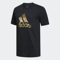 在飛比找蝦皮購物優惠-adidas 金色Logo 短袖純棉T恤 FN1738 深藍