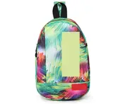 Green Whirlwind Casual Chest Bag Canvas Pack Fashion Pocket Key Hanging Parcel Single Room Messenger for Women