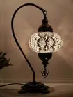Turkish Mosaic Lamps 100% Authentic Clear White Handmade Bedside Table Lamps