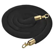 5.9 Feet Black Velvet Stanchion Rope Crowd Control Barrier Rope Golden