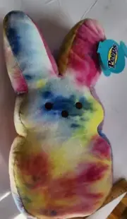NWT 16" Peeps Plush Bunny Tie Dye RARE! Peeps Hippie Boho Chic