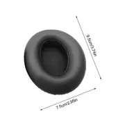 1 Pair Earmuffs Ear Sponge Sleeve Leather Earmuffs Replacement Earpad Cushion Earphone Holster for TaoTronics BH060 - Black
