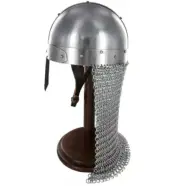 Roman Medieval 18g Norman Nasal Helmet Steel Chainmail Aventail Head Armor