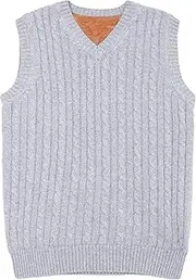 [SWJGLITTR] Mens Cable Knitted Thick Vest V Neck Fit Sleeveless Pullovers Wool Knitt Waistcoat Sweater