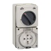 Clipsal - 56 Series 56 Series Switched Socket Outlet - 50A - 5 Pin - 3 Pole Switch - 500V - Grey - 56C550-GY