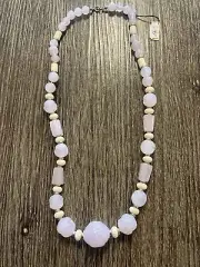 Vintage PURPLE Faceted LUCITE Beads Necklace lilac antique GLORIOUS Carved