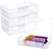 4 Pack 5.5X3.35X1.5 Large Clear Plastic Box Container Clear Storage Organizer wi