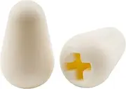 [Musiclily] Pro Inch Size Guitar 5-Way Switch Tips Stratocaster Lever Switch Knobs for USA Fender Strat/Tele/CRL, Aged White (Set of 2)