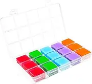 cobee 120 Pcs Diamond Painting Glue Clays with Storage Box, 5 Colors Embroidery Cross Stitch Drilling Mud Storage Organizer Box for Diamond Painting Accessories Glue Clay Wax Tool Set(2.5 x 2.5cm)