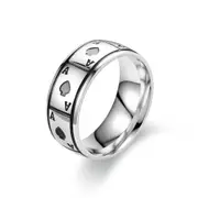Veile Studios Magic Ace Of Spades Lucky Titanium Steel Jewellery Rings