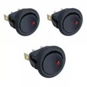 3x Red LED Dot Light 12V16A Car Auto Boat ON/OFF Rocker Toggle SPST Switch.