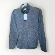 Dockers, Gray/Black Zip Knit Jacket, New, With Tags, Size Medium
