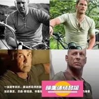 在飛比找Yahoo!奇摩拍賣優惠-亨利衫 短袖 T恤男 硬漢上衣 純棉素色緊身短袖 亨利領 鈕