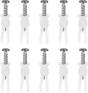 Wall Plugs， 20pcs 6mm x 30mm Plastic Expansion Pipe Anchor Wall with Screws White for Home Garden DIY Application