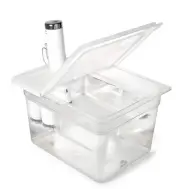Sous Vide Container 12 Quart with Collapsible Hinged Lid Compatible with Brev...