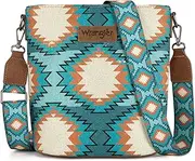 [Montana West] Wrangler Aztec Crossbody Bag for Women Southwestern Canvas Shoulder Purse with Adjustable Strap
